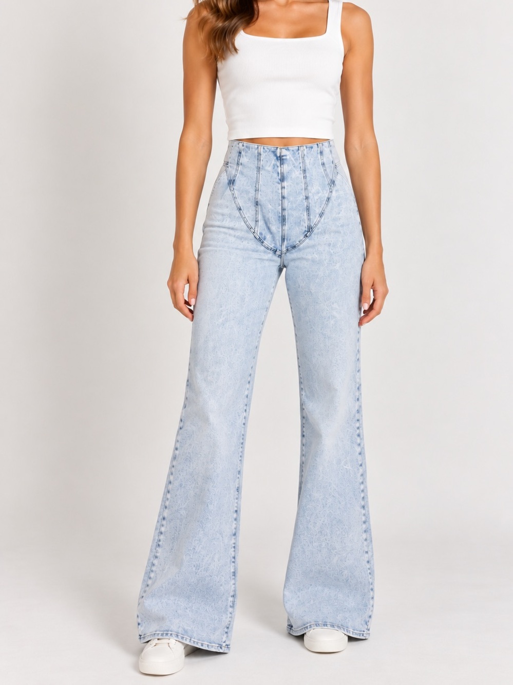 Good American Good Legs Flare Indigo Size 28 Light Wash High Rise Jeans